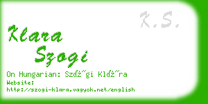 klara szogi business card